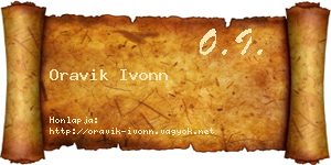 Oravik Ivonn névjegykártya